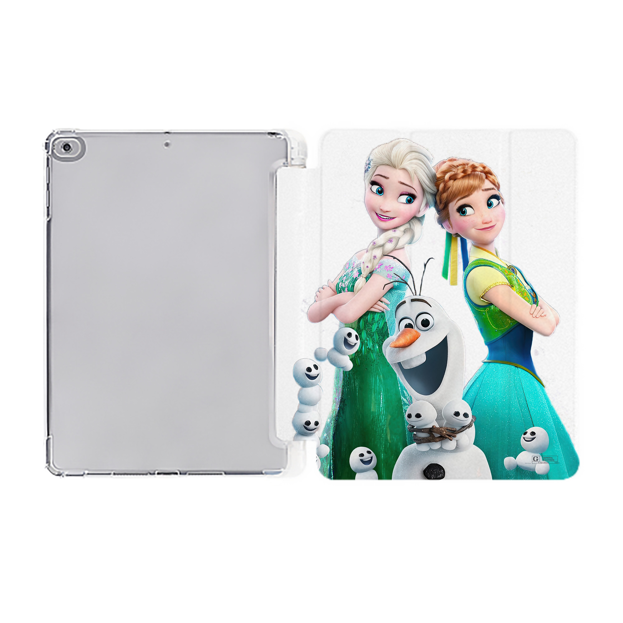 （画像用） アナと雪の女王 アンナ エルサ Frozen Anna Elsa IPad ケース ペン収納付き 三つ折りスタンド PUレザー×シリコン 対応機種9.5/10.5/10.9インチ